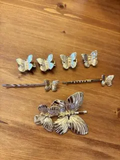 【まとめ買いがお得】バタフライ 蝶々ヘアピン ヘアクリップ ゴールド