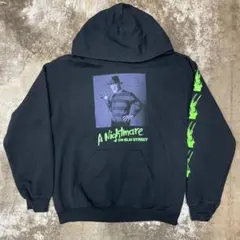 古着 エルム街の悪夢 フレディ プリント ムービースウェットパーカー ブラック