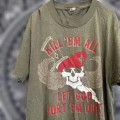 KILL 'EM ALL スカル Tシャツ オリーブグリーン