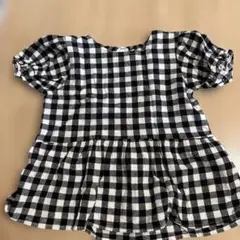 チェック柄　半袖チュニック　110cm