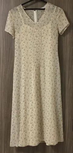K.T KIYOKO TAKASE 半袖 ロングワンピース 花柄 Vネック