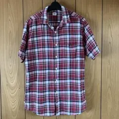 UNIQLO 半袖シャツ 赤系チェック