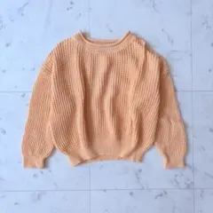 キッズ かぎ編み長袖ニット ハイゲージセーター 90 95 韓国子供服