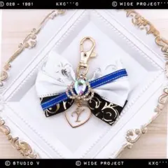 推し活 ❤︎ 衣装風♪ メンカラリボンチャーム 青 ★ハンドメイド