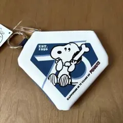 新品＊PEANUTS 75周年 カラビナ付き ダイヤモンドポーチ Blue