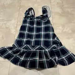 【送料無料】パーソンズ　子供　女の子　ワンピース風チェック柄　上品　水着　140