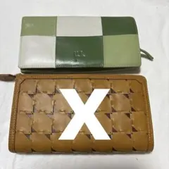 専用　シビラ 長財布 ムーチョ ブラウン Ｌ字ファスナーレザー 編み込み財布のサムネイル