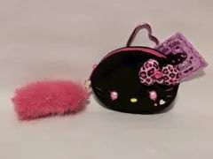 ハローキティ ファーポーチ 黒・ピンク