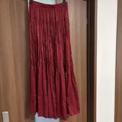 ユニクロ　イネス　赤ドットプリーツスカート　Ｓサイズ