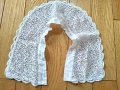 総レース 飾り襟 付け襟 裏付き ホワイト ボタン付き 匿名配送