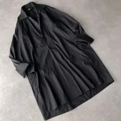 A20185 美品 ザリラクス 21AW サイドスリットロングシャツ グレー38 