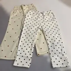 ハート柄ロングパンツ 110cm ,120cmアイボリー