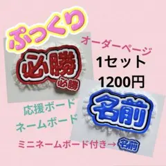 【オーダーページ】☘ぷっくり 応援ボード ネームボード ミニネ付 ハンドメイド