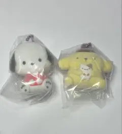 サンリオ ふわふわフロッキーマスコット ガチャガチャ　ポムポムプリン ポチャッコ