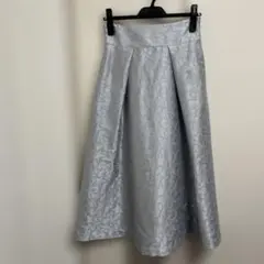 ルルウィルビー　スター柄 フレアロングスカート シルバー