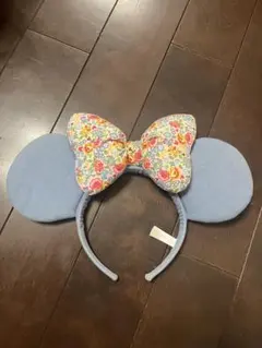 ディズニー ミッキー型カチューシャ 花柄リボン