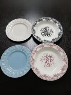ザラホーム皿二枚、WEDGWOOD 皿二枚/フラワーアースンウェア/スープ皿のサムネイル