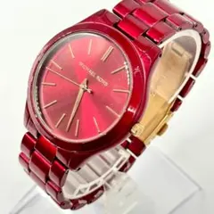 稼働品 MICHAEL KORS 腕時計 赤文字盤 クォーツ MK-3895