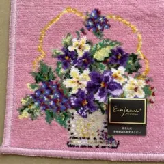 Enjeau 花柄タオルハンカチ 17.5x17.5