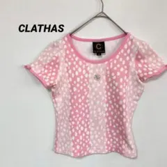 クレイサス　ピンク　水玉　半袖　Tシャツ　38サイズ　ショート丈のサムネイル