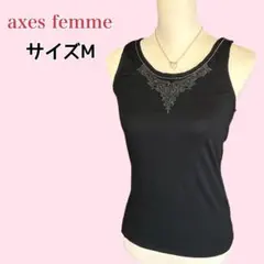 axes femme Coquette レース刺繍 タンクトップ 黒 y2k M