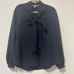 GU ボウタイブラウス ネイビー Mサイズ
