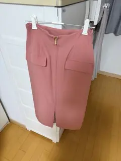 フロントジップ タイトスカート ピンクのサムネイル