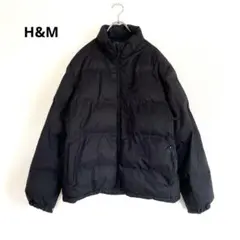 1604 H&M 中綿ジャケット 黒 M 撥水 防風 ダウンジャケット アウター