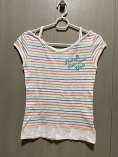 DAISY LOVERS マルチボーダー Tシャツ 刺繍　Ｌのサムネイル