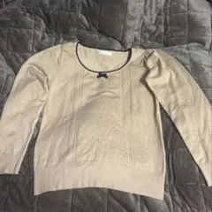 レディース　薄手ニット Lサイズ(小さめ)ベージュ