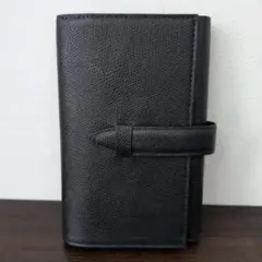 ブラックレザー長財布 スリムデザイン