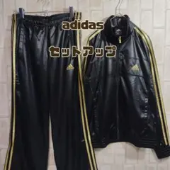 新品 アディダス トラックスーツ セットアップ ブラック ゴールド