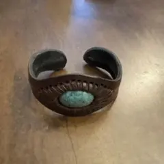 ターコイズレザーブレスレット(ナバホ族)