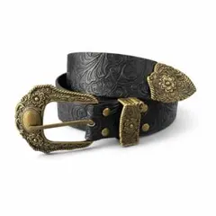 【新品】デザインベルト ブラック アンティーク調 レディース y2k ギャル