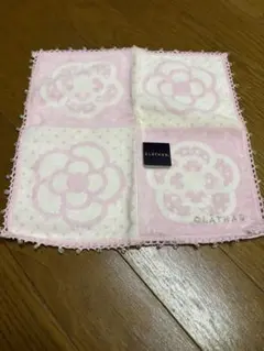 クレイサス タオルハンカチ ピンク カメリア柄 新品