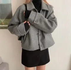 カラーショートコート　グレー　SONA ソナ　アウター　韓国