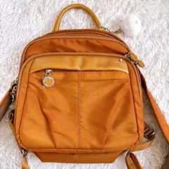 kanana project ナイロンリュック　オレンジ　ファーチャーム付き