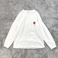 クイックシルバー【XL】白 長袖Tシャツ 胸ポケット刺繍 綿100％ カジュアルのサムネイル
