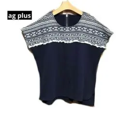 【エージープラス】ag plus フレンチスリーブカットソー　切り替えトップスのサムネイル