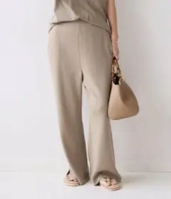 ドゥーズィエムクラス Rib パンツ ベージュ