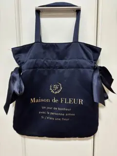 Maison de FLEUR ダブルリボンギャザートートバッグ