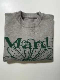 Mardi Mercredi 風 花柄 ニットセーター グレー