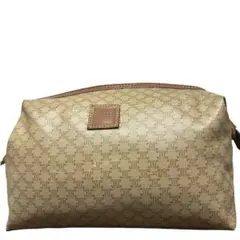 希少✨オールドセリーヌ　クラッチバッグ　ポーチ　マカダム柄　キャンバス　レザー