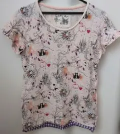 ScoLar スカラー 半袖Tシャツ 猫 お城 総柄のサムネイル