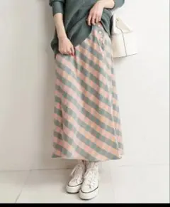 IENA イエナ ブロックチェック ロング スカートのサムネイル