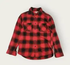 UNIQLO ユニクロ オンブレチェックシャツ M 赤黒