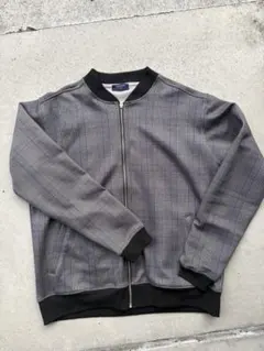 グレー系チェック柄 ジップアップジャケット　BACK NUMBER