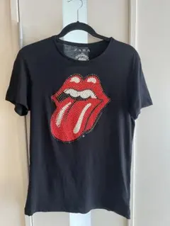 ROLLING STONES Tシャツ、Zara、ブラック