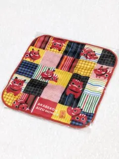 新品未使用　福島ガチャ　プチタオルはんかち　赤ベコ×会津木綿のサムネイル