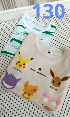 未使用 ポケモン 半袖 ゲンガー　ピカチュウ イーブイ 130 セット ②